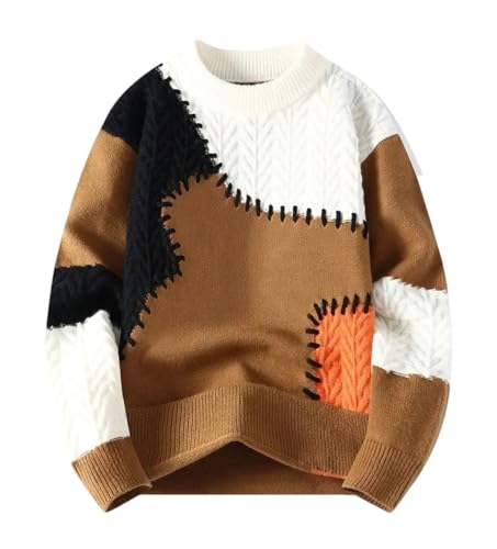 Men's Cotton Knit Sweater Pullover Long Sleeve Warm Autumn Winter Casual Knitted Daily Top