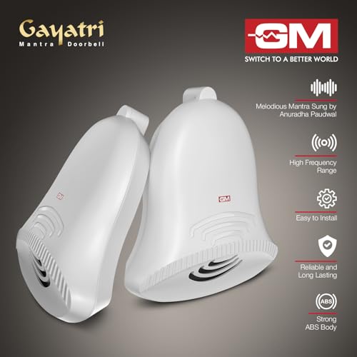 Image of GM 4026 Musical Door Bell for Home | Wired Electric Door Chime | Melody Sound | Sleek White Design | Wall Mount Installation | 240V AC | Durable & Energy Efficient