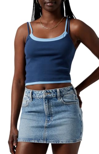 PacSun Women's Bella Stretch Medium Indigo Mid Rise Denim Mini Skirt - Multicolor