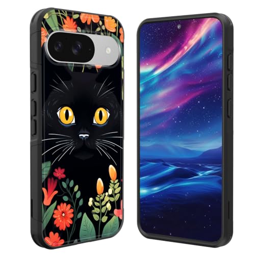 GFEWYTJYJ for Google Pixel 11 6.3 Inch 2026 Case,[10 FT Military Grade Drop Protection] Non-Slip Heavy Duty Shockproof Phone Case,Cute Black Cats