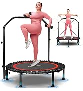 ANCHEER 40"/48" Foldable Mini Trampoline,Max Load 450lbs/550lbs Indoor Trampoline,with 4 Level Ad...