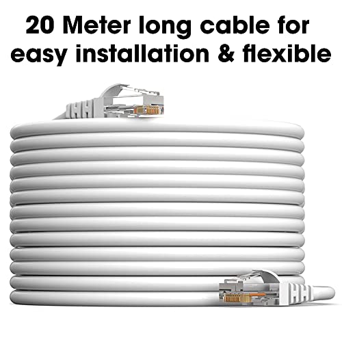 Image of Sounce Cat6 Ethernet Cable 20-Meter-High Speed 550MHZ / 10 Gigabit Speed UTP LAN Cable Network Cable Internet Cable RJ45 Cable LAN Wire, Patch Computer Cord Gigabit Category 6 Wires for Modem Router