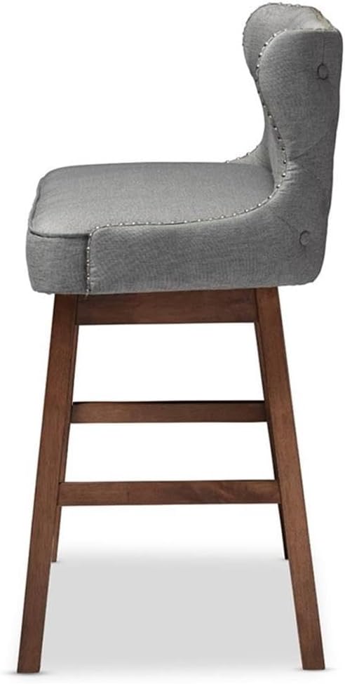 BOWERY HILL 30" Upholstered Bar Bench in Gray