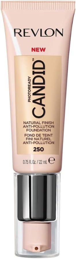PhotoReady Candid Natural Finish Foundation, with Anti-Pollution, Antioxidant, Anti-Blue Light Ingredients, 250 Vanilla, 0.75 fl. oz.