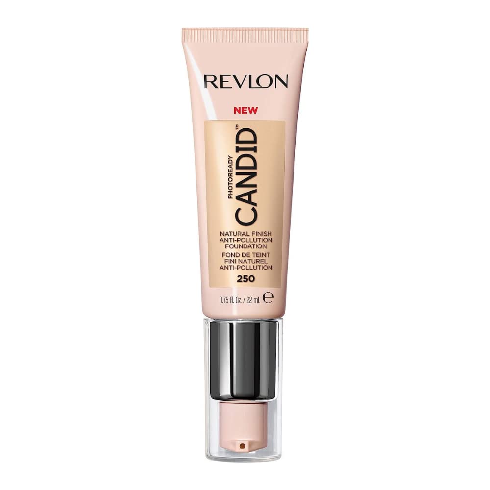 Revlon PhotoReady Candid Natural Finish Foundation, with Anti-Pollution, Antioxidant, Anti-Blue Light Ingredients, 250 Vanilla, 0.75 fl. oz.