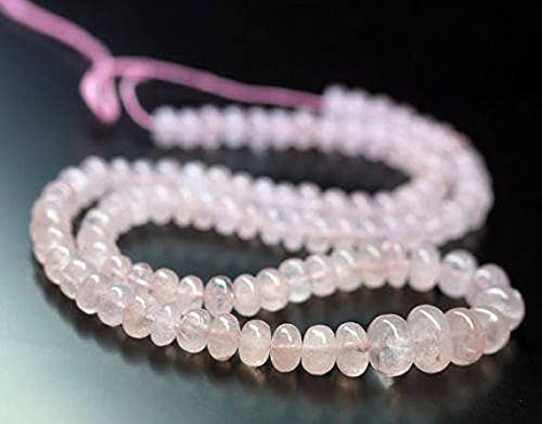 Perles beryl rose morganite rondelle lisse pour réparer et personnaliser bijoux