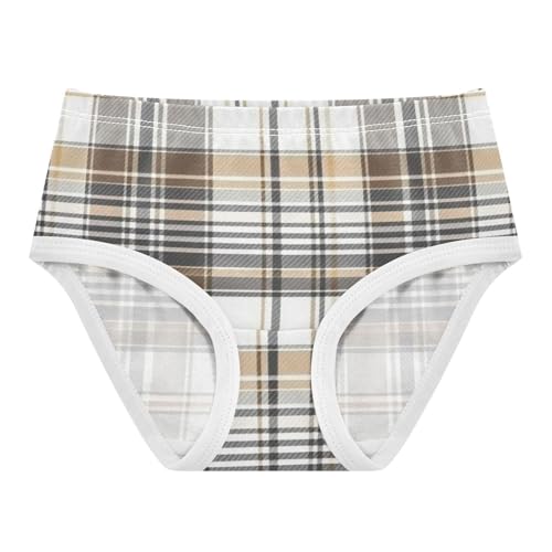 Girls' Training Panties Comfort Color for Kid Brown Tartan Plaid Material