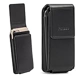 Ranboo Leather Belt Case Fits for iPhone 13/12/11 Pro Max XS Max XR 8 Plus 7 Plus 6s Plus Belt Holster with Belt Clip Magnetic Cell Phone Pouch Men Purse Waist Bag with Credit Card Holder (Black)