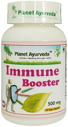 Planet Ayurveda Immune Booster Capsules- Build Long-Lasting Immunity | Vitamin C| Multi-System Immunity Booster| Removes Toxins Present in The Body | 1 Bottles, 60 Veg Capsules, 500mg)