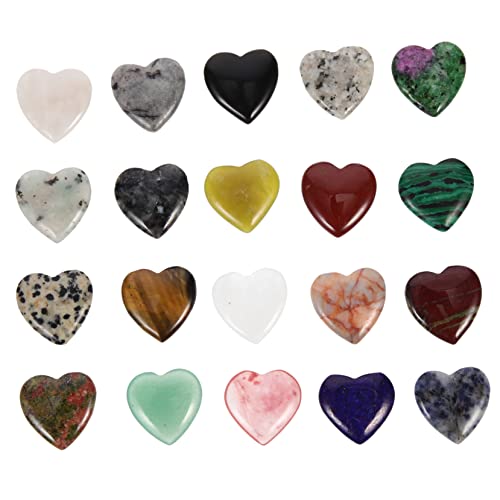 DOITOOL 20 Piezas Pecera Paisajismo Piedra Pecera Piedras De Cristal Amor Río Rock Piedras Plantas Acuarios Guijarros Piedras De Cristal De Corazón Jardín De Cristal Grava Vidrio