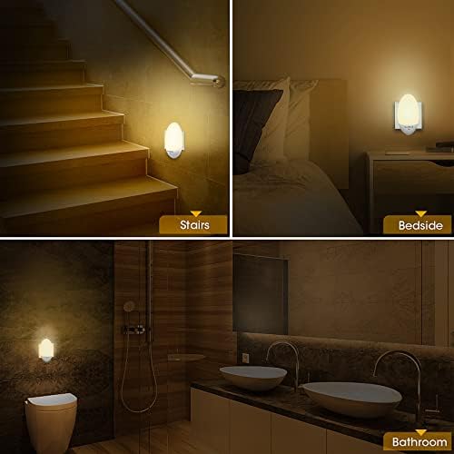 SLAMOS LED Night Light, Night Lights Plug in Wall with Dusk to Dawn Photocell Auto Sensor, 2700K Sleep-friendly Warm White Night Lighting for Kids/Children, Stairs, Hallway, Kitchen, Bedroom