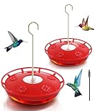 FEED GARDEN 2 Pack 16 OZ Hummingbird Feeders for Outdoor 5 Feeder Ports Ant Bee Proof Leak-Proof Cleaning Brushes Nectar Easy Clean Fill Bird Feeder for Garden Red Décor for Mom