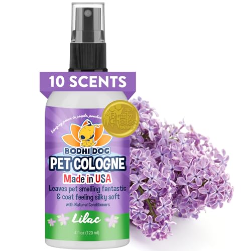 Bodhi Dog Natural Dog Cologne (Lilac) - Premium Scented Deodorizing Pet Perfume with Conditioner for Dogs & Cats - Keeps Pets Fresh & Clean - Gentle and Safe Formula, Made in USA (4 Fl Oz)