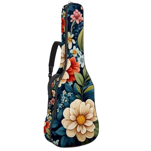 Housse de guitare acoustique étanche à motif floral pour transporter votre instrument en voyage