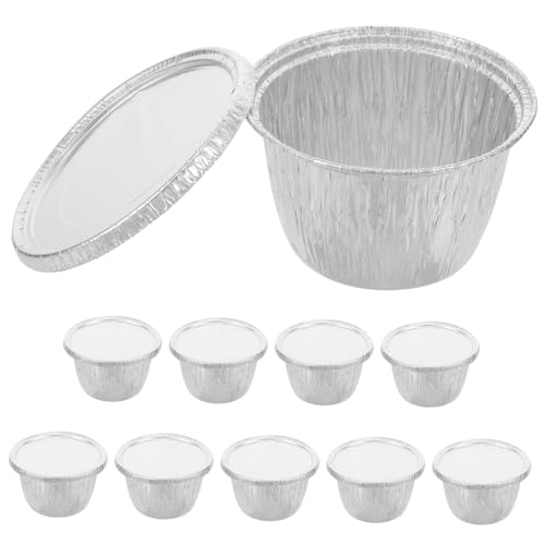 Abaodam 10 Juegos Cacerolas de Aluminio con Tapa para Camping y Barbacoas Recipientes de Aluminio Multiusos para Calentar Alimentos Perfectos para Picnics y Fiestas