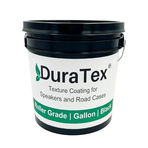 DuraTex Roller Grade Gallon - Texture Coating for Speaker Cabinets Road Cases Metal and Wood. Durable water-based finish scuff-resistant and long-lasting protection. (Black Gallon)