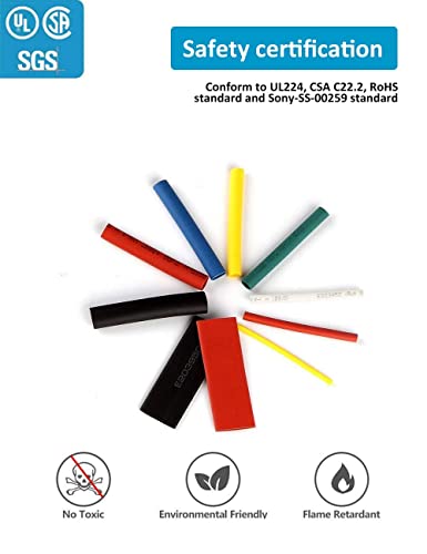 Innhom 650 Pcs Black Heat Shink Tubing And 650 Pcs Colorful Heat Shink Tubing Wire Shrink Wrap Ul Approved Ratio 2:1 Electrical Cable Wire Kit thumb #1