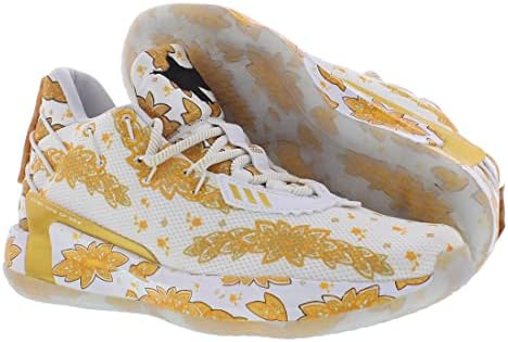 adidas mens Dame 7 Basketball Shoe, White-gold Metallic-core Black, 8 | Image 3