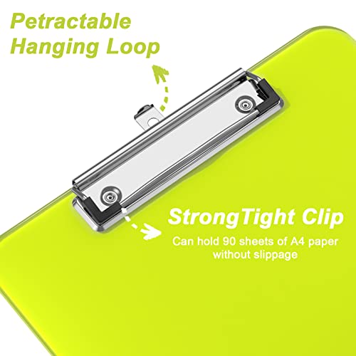 Rimilak TRANSPARENT CLIPBOARD A4-GREEN Plastic Clipboards With Low Profile Metal Clip thumb #2