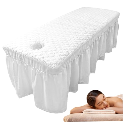 Funda para cama de masaje suave y agradable para la piel con orificio para camilla de salón 6