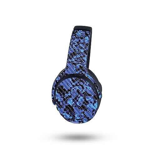 Image of MightySkins Carbon Fiber Skin Compatible with Skullcandy Crusher ANC 2 - Blue Modern Camo | Protective, Durable Textured Carbon Fiber Finish | Easy to Apply