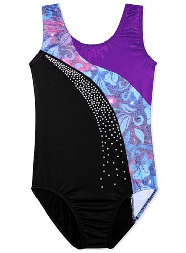 Image of DAXIANG Gymnastics Leotard Rainbow Stripes Ballet Tutu 2-15 Years
