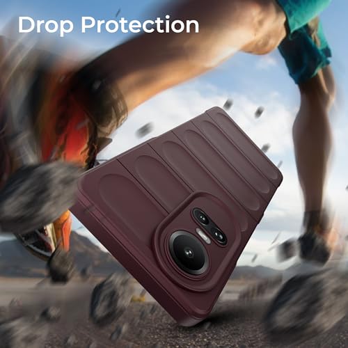 Image of A rtistque Back Cover Case for Oppo Reno 10 5G / Oppo Reno 10 Pro 5G |with Inner Fabric|Liquid Stripe Silicone|Camera Protection|Anti Slip Grip|Oppo Reno 10 5G Back Cover - Maroon