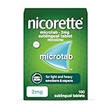 Nicorette Microtab 2mg Sublingual Tablet (100 Pieces), Smoking Cessation Aid to Actively Fight Withdrawal Symptoms, Sublingual Tablets to Help Stop Smoking