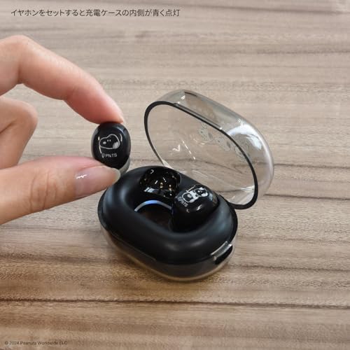 グルマンディーズ ピーナッツ スヌーピー 完全ワイヤレスステレオイヤホン ブラック SNGG-78BK