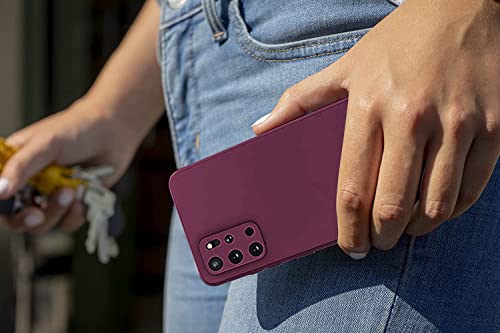 Image of DIZORO Liquid Silicone Case with Microfiber Coushioning Compatible for Samsung Galaxy S20 Plus Cover, Gel Rubber Full Body Protection - Wine Red