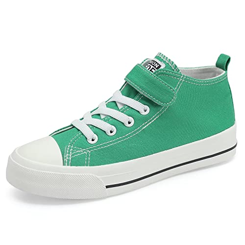 DSWED Boys Green Sneakers Kids Breathable Lightweight Casual Canvas Shoes Girls Casual Mesh Tennis Walking Canvas Shoes Big Kid Green Plus Size 5