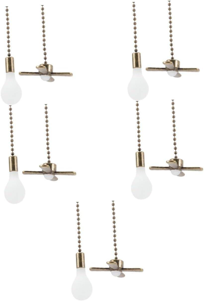 DOITOOL 10 Pcs Fan Light Pendant Small Ceiling Fan Decorative Chain Chain Extension Light Fixture Ceiling Retro Decor Ceiling Hanging Pull Chain Accessory Lamps