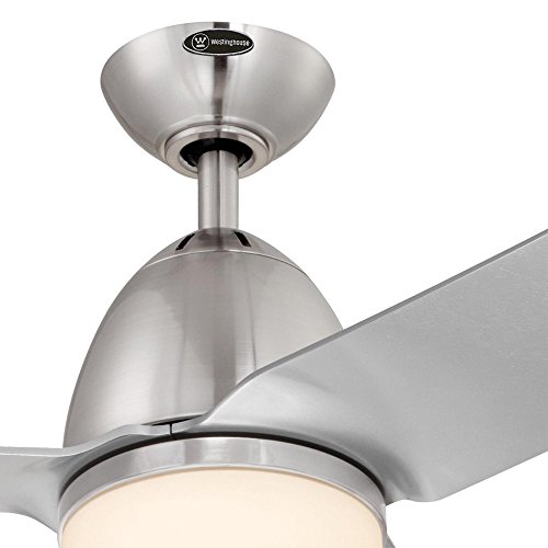 Westinghouse Lighting 7208900 Delancey 52-Inch Brushed Chrome Indoor Dc Motor Ceiling Fan, Dimmable Led Light Kit With Opal Frosted Glass #TOP2