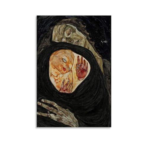 Toile Egon Schiele grand format | Art expressionniste pour sublimer votre bureau