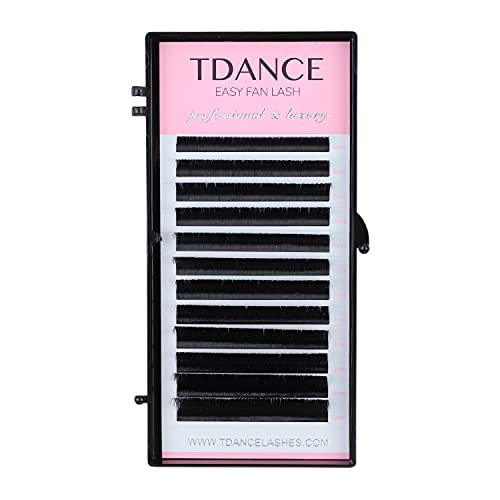 TDANCE Eyelash Extension Supplies Rapid Blooming Volume Eyelash Extensions Thickness 0.07 D Curl Mix 8-15mm Easy Fan Volume Lashes Self Fanning Individual Eyelashes Extension (D-0.07,8-15mm)