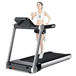 Treadmill 3.0HP Folding Running Machine Free Installation with LED Monitor Heart Rate Test Walking Jogging Machine for Small Apartment Gym 264lbs Max Capacity