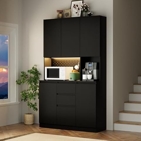Tatub 74” Pantry Cabinet with Charging Station Cover
