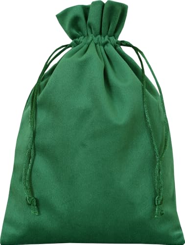| 3 Samtsäckchen (Soft) 40x30 cm - Samtbeutel, Geschenkbeutel, Stoffbeutel, Nikolaus, Weihnachten, Advent, Dekoration (grün)