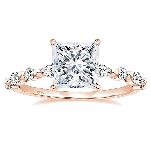 Bague en argent sterling 925 taille princesse pour briller au quotidien