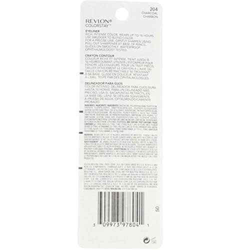 Revlon Colorstay Eyeliner Pencil, Charcoal [204], 0.01 Oz (Pack Of 3) #TOP2