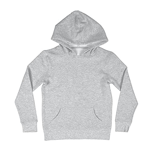 Vasego Boys Girls Plain Coloured Hoodie Jacket Kids Children Pockets Warm Hoody Hooded Sweatshirt Outerwear Tops UK Age 12-13 Heather Grey