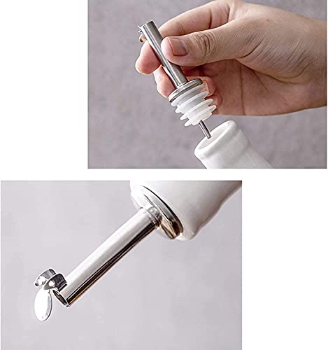 Bouteille distributrice d'huile d'olive en céramique blanche pour cuisine - 4