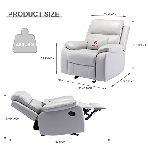 Resiova Recliner Chair For Living Room,Home Theater Seating With Lumbar Support Overstuffed High-Density Sponge And Breathable Fabric,Single Sofa For Adults,Gray #TOP1