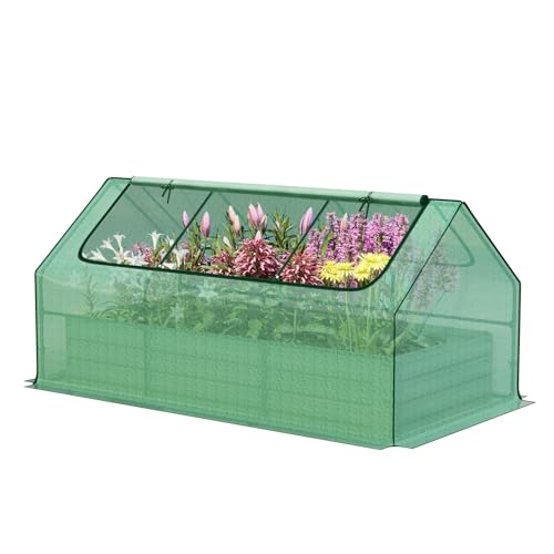 Aoodor Raised Garden Bed with Roll-Up Doors