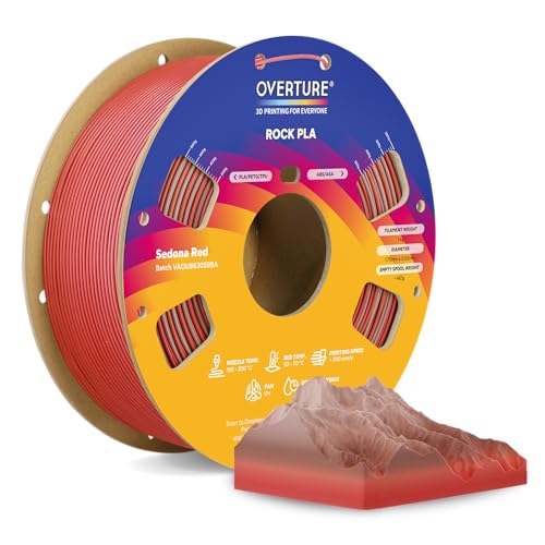 Filament OVERTURE PLA RED TEXTURED