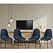 Leone Living - SET 4 sedie in tessuto comode e leggere - tessuto Blu petrolio - gambe metallo nero - design - 4 sedie imbottite