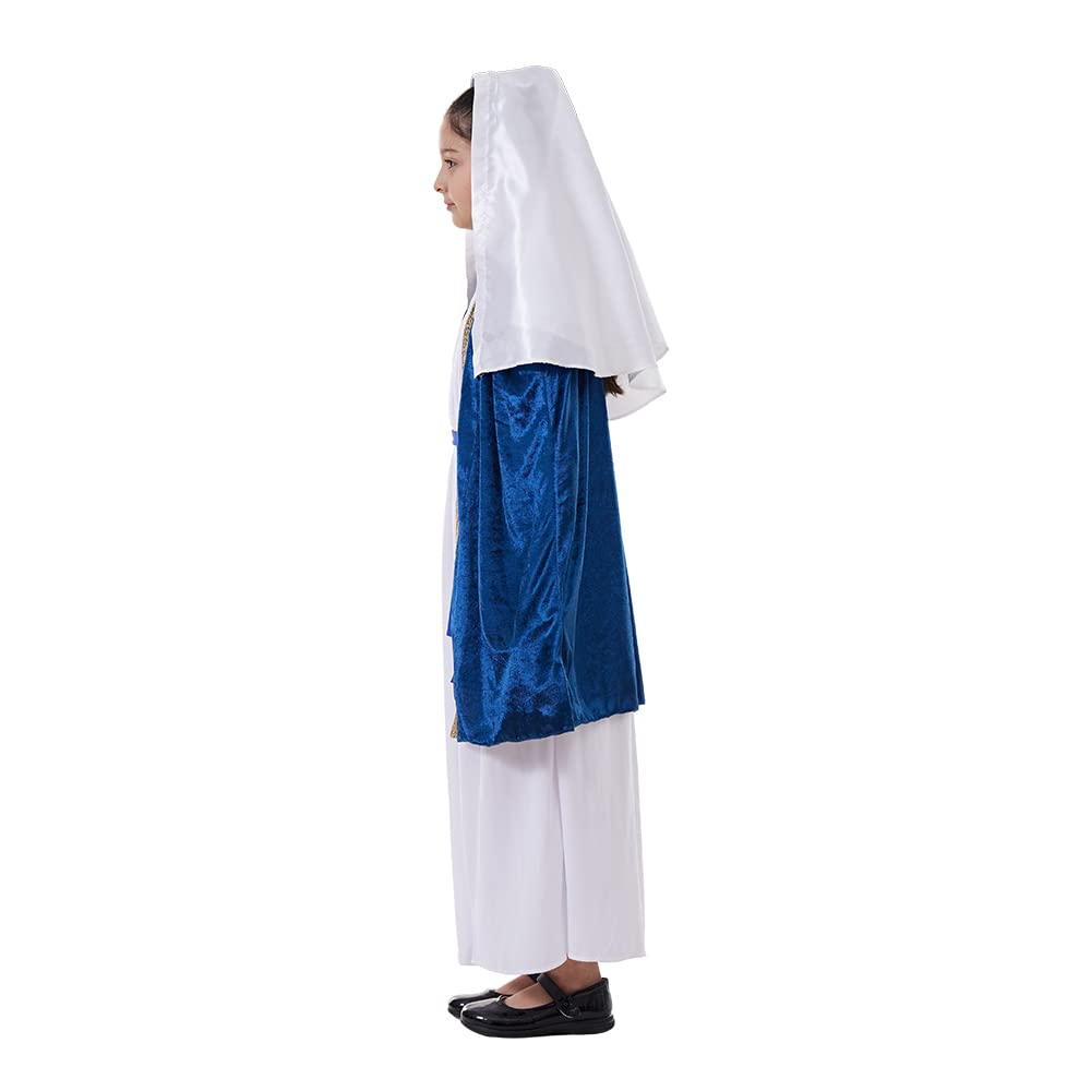 EraSpooky Costume da Vergine Maria per bambine con personaggi biblici, abiti per presepe per bambini