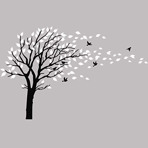 Large Tree Blowing in The Wind Tree Wall Decals Wall Sticker Vinyl Art
