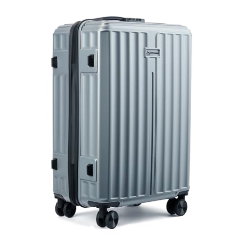 Image of Move-Meant Large ROAMIFY Check-in Suitcase 75 Cm 8 Wheels Number Lock Poly Carbonat Silver Trolley Bag for Men & Women | 360 Degree Wheeling System Luggage | Trolley Bags for Travel