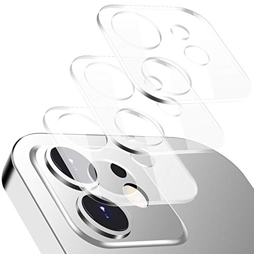 3 Piezas Protector de Lente de Cámara para iPhone 12/Mini/11/Pro/Max,LucBuy Película Protectora de Pantalla de Cámara Trasera de Vidrio Templado Transparente HD,Cobertura Total Ultrafina Antiarañazos Cover